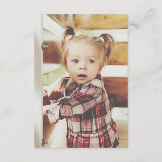 農業動物フォト誕生日 サンキューカード (裏面)