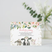 農業動物フローラガールブックベビーカード インビテーションポストカード (スタンド正面)