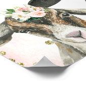 農業動物フローラガールベビーシャワー歓迎サイン ポスター (角)