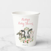 農業動物フローラガールベビーシャワー紙カップ 紙コップ (裏面)