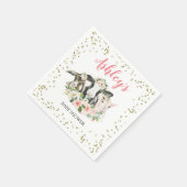 農業動物フローラガールベビーシャワー スタンダードカクテルナプキン (角)