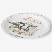 農業動物フローラガールベビーシャワー ペーパープレート (アングル)