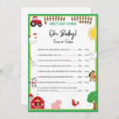 農業動物ベビーシャワーゲームサイズ招待状 招待状 (正面/裏面)