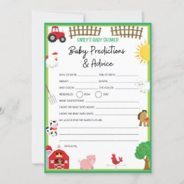 農業動物ベビーシャワーゲームサイズ招待状 招待状