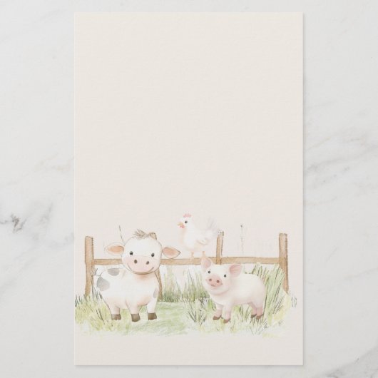 農業動物ベビーシャワーベビー本絵文字ゲーム チラシ (裏面)