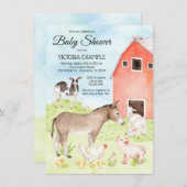 農業動物ベビーシャワー招待状 招待状 (正面/裏面)