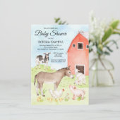 農業動物ベビーシャワー招待状 招待状 (スタンド正面)