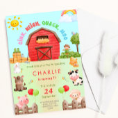 農業動物ペッティング動物園キッド誕生日招待 招待状