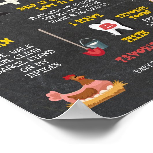 農業動物マイルストーン誕生日ポスター署名 ポスター (角)