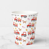 農業動物付きトラクター 紙コップ (右)