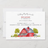 農業動物水平誕生祝い | 招待状 (正面)