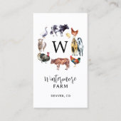 農業動物水彩農場事業白 名刺 (正面)