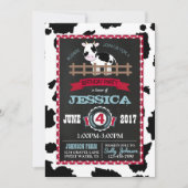 農業動物牛牛牛牛牛歯肉ガムカントリー誕生日 招待状 (正面)