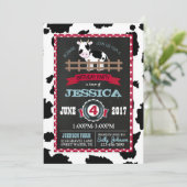 農業動物牛牛牛牛牛歯肉ガムカントリー誕生日 招待状 (スタンド正面)