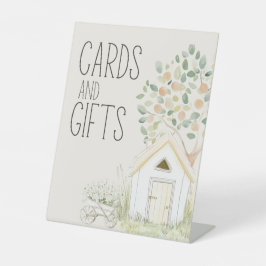 農業動物牧草地の友人の赤ちゃんシャワーカードギフト 台座サイン