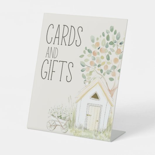 農業動物牧草地の友人の赤ちゃんシャワーカードギフト 台座サイン (正面)