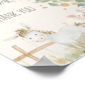 農業動物牧草地の友人の赤ちゃんシャワー好意サイン ポスター (角)