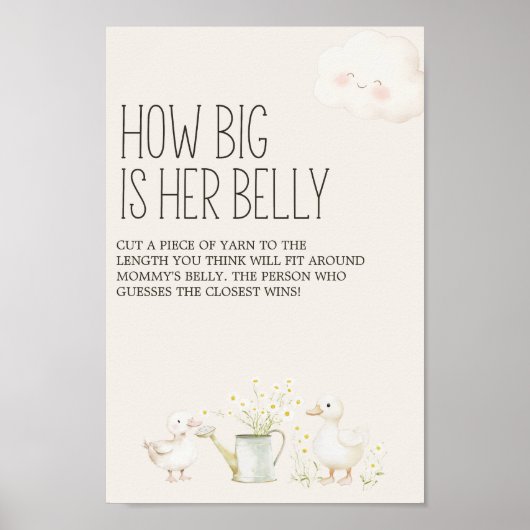 農業動物牧草地の友人赤ちゃんシャワーゲームサイン ポスター (正面)