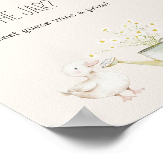 農業動物牧草地の赤ちゃんシャワー推測ゲームサイン ポスター (角)