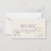 農業動物牧草地ベビーシャワーおむつラッフル ノートカード (正面)