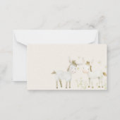 農業動物牧草地ベビーシャワーおむつラッフル ノートカード (裏面)