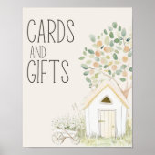 農業動物牧草地ベビーシャワーカードギフトサイン ポスター (正面)