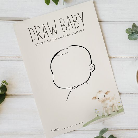 農業動物牧草地ベビーシャワードローベビーゲーム チラシ