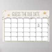 農業動物牧草地ベビーシャワー推定日サイン ポスター (正面)
