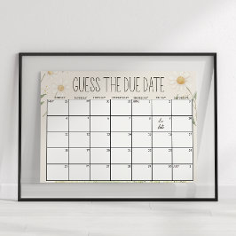 農業動物牧草地ベビーシャワー推定日サイン ポスター