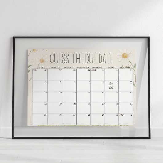 農業動物牧草地ベビーシャワー推定日サイン ポスター