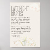 農業動物牧草地ベビーシャワー深夜おむつ ポスター (正面)