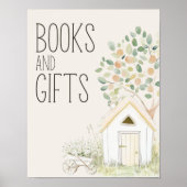 農業動物牧草地赤ちゃんシャワー本ギフトサイン ポスター (正面)