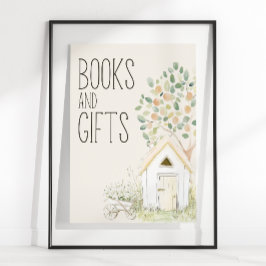 農業動物牧草地赤ちゃんシャワー本ギフトサイン ポスター