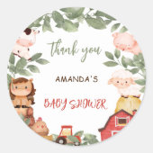 農業動物男女兼用有難う ラウンドシール (正面)