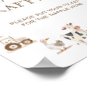 農業動物男女兼用赤ちゃんシャワーおむつ ポスター (角)