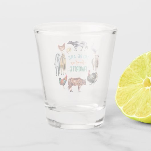 農業動物私の水色の一部である ショットグラス (裏面)