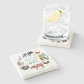 農業動物私の水色の一部である ストーンコースター (横)