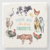 農業動物私の水色の一部である ストーンコースター (正面)