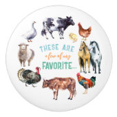 農業動物私の水色の一部である セラミックノブ (正面)