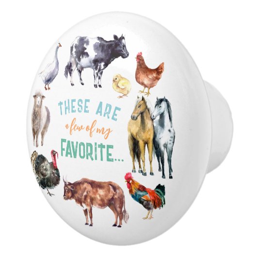 農業動物私の水色の一部である セラミックノブ (右)