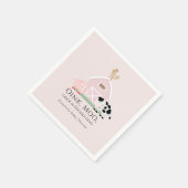 農業動物納屋周囲の庭ガールピンク赤ちゃんシャワー紙 スタンダードカクテルナプキン (角)