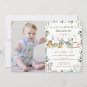 農業動物納屋周囲の庭グリーンリー1周年写真 招待状 (正面)