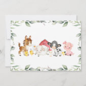 農業動物納屋周囲の庭グリーンリー1周年写真 招待状 (裏面)