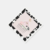 農業動物納屋周囲の庭ピンクガールベビーシャワー紙 スタンダードカクテルナプキン (角)