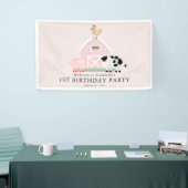 農業動物納屋周囲の庭ピンクガール誕生日歓迎 横断幕 (トレードショー)