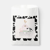 農業動物納屋周囲の庭ピンクガール赤ちゃんシャワー フェイバーバッグ (正面)