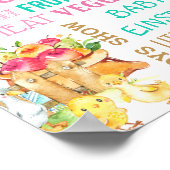 農業動物納屋周囲の庭ファースト誕生日標識 ポスター (角)