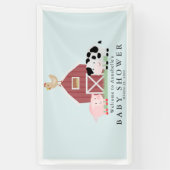 農業動物納屋周囲の庭ブルーベビーシャワーウェルカム 横断幕 (縦)