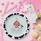 農業動物納屋周囲の庭ブルーボーイベビーシャワー ペーパープレート (パーティー)