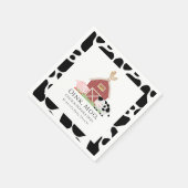 農業動物納屋周囲の庭ホワイトベビーシャワー紙 スタンダードカクテルナプキン (角)